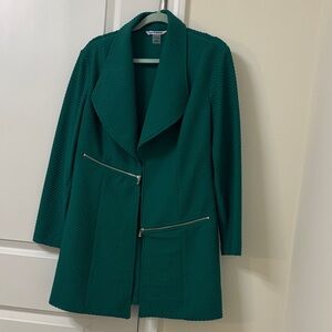 Nygard Teal-Green Textured Long Trench Coat